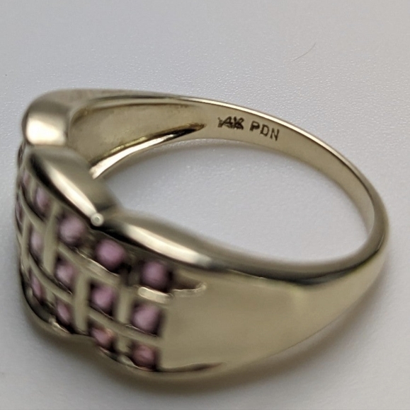 Vintage 14k Gold Pink Tourmaline Ring sz-8 - Picture 3 of 6